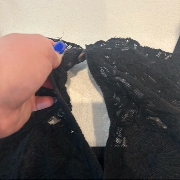 Free People have my heart corset top in black button front crop top lace - Picture 8 of 11